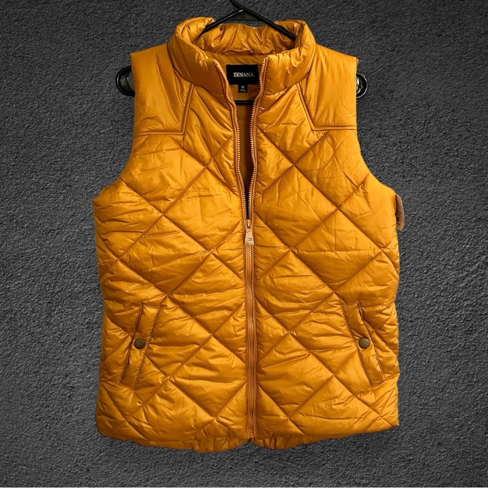 ZENANA Diamond Quilted Zip Front Vest